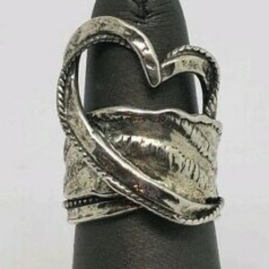 DESIGNER PZ ISRAEL STERLING SILVER HEART RING SIZE 9